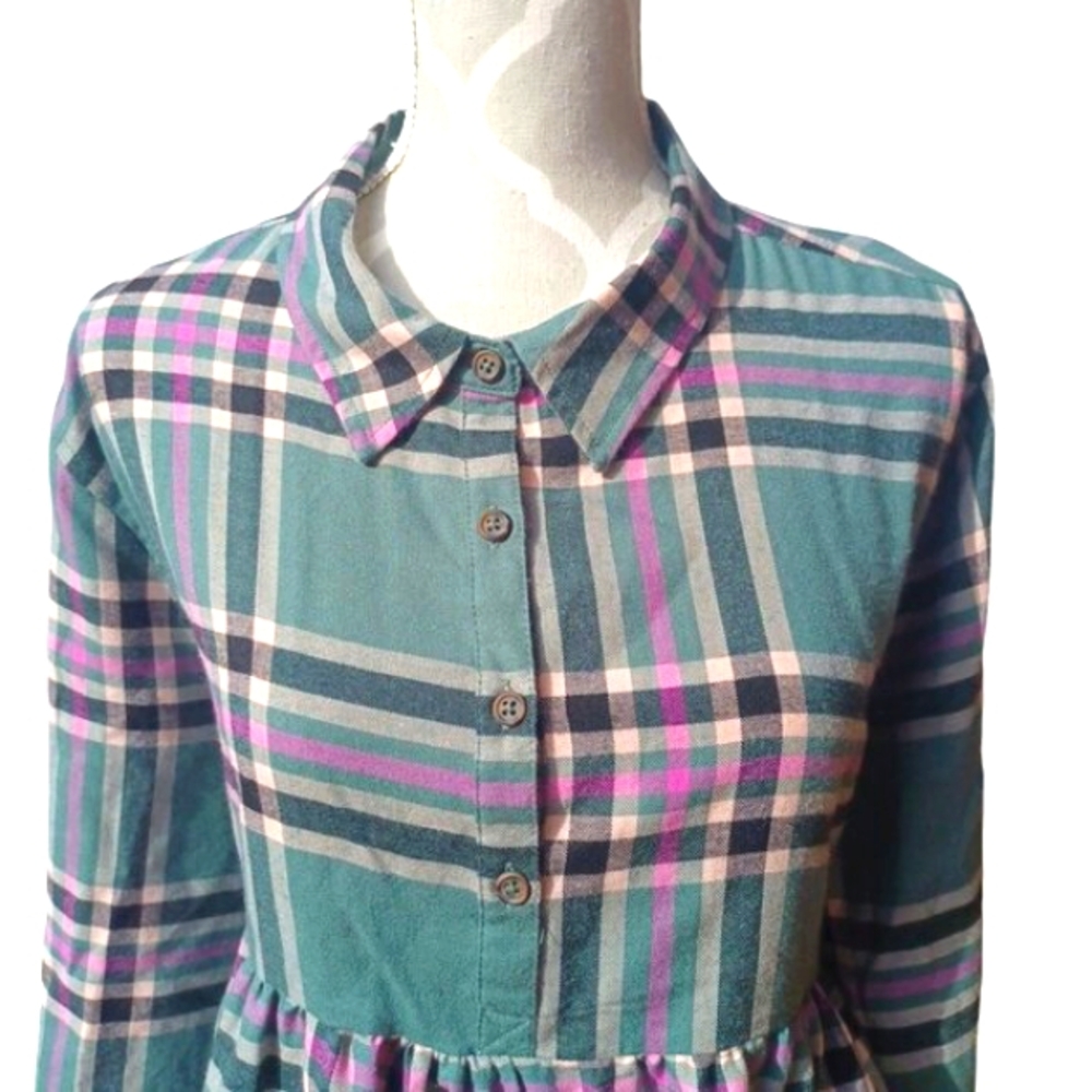 Paisley Sky XL Maternity Top - plaid (4504